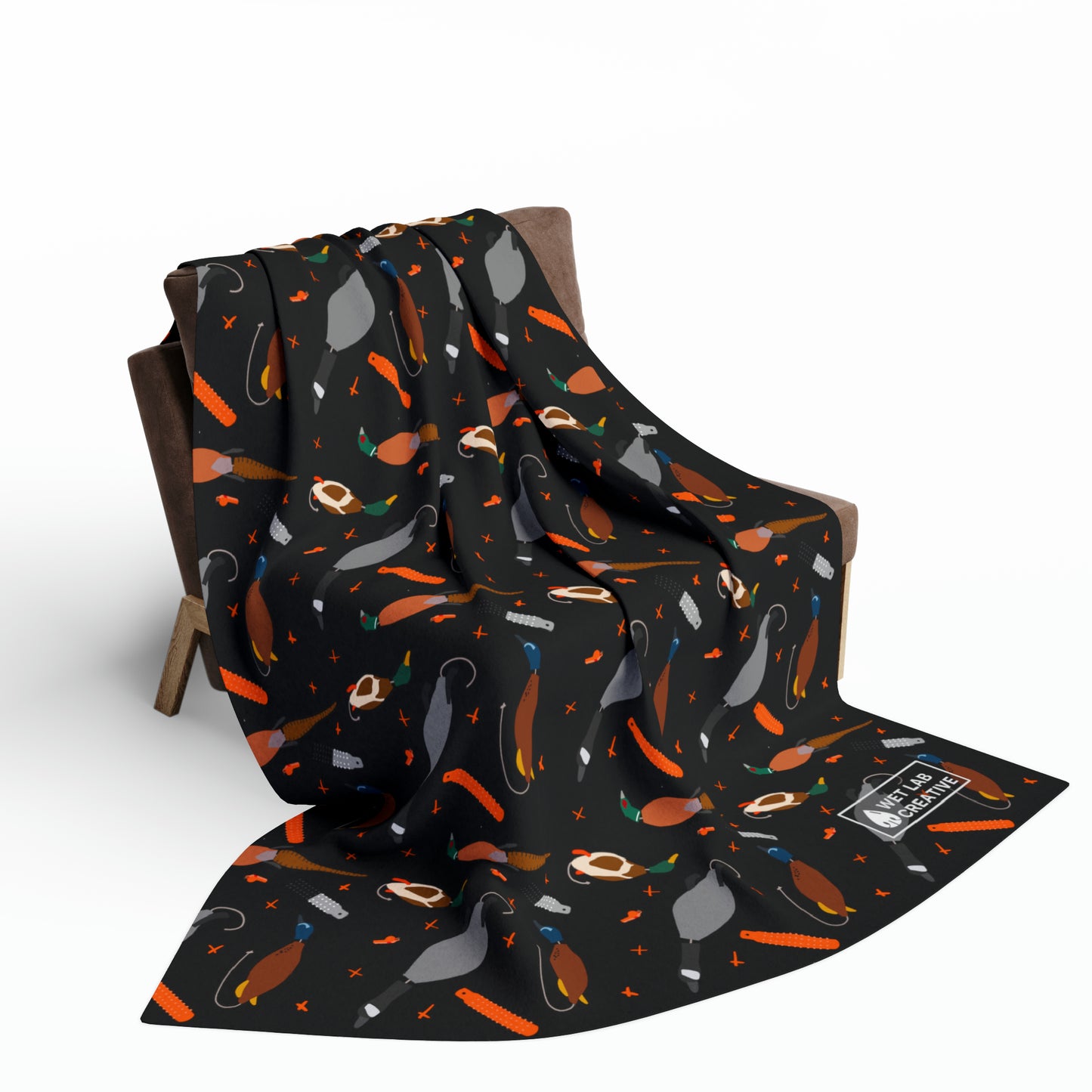 Retriever Training Arctic Fleece Blanket in Black Teal Lavender and Teal