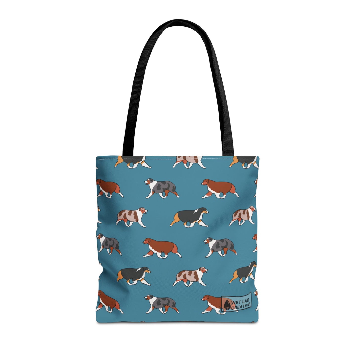 Australian Shepherd Aussie Tote Bag in Dusky Blue N