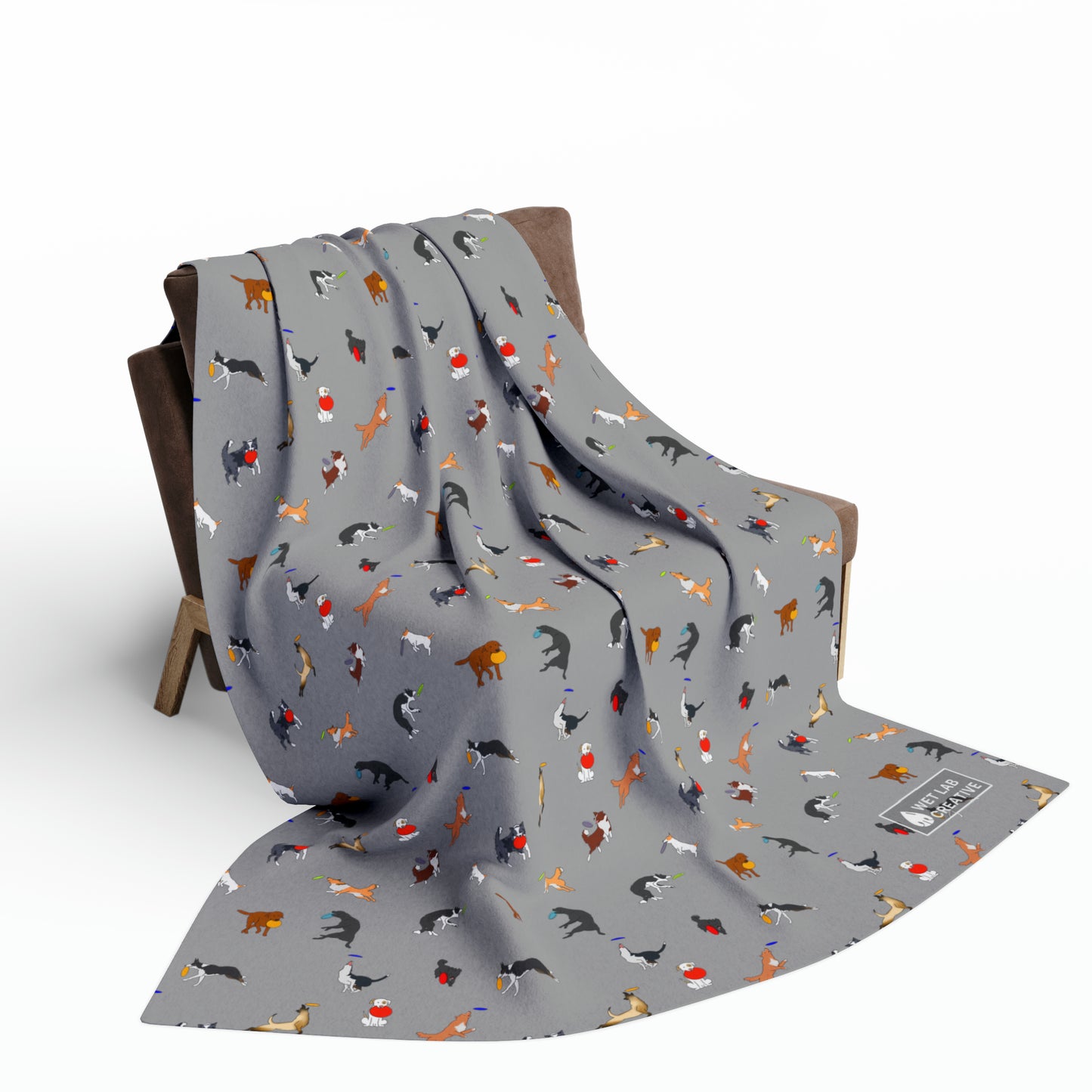 Disc Frisbee Arctic Fleece Blanket in Gray
