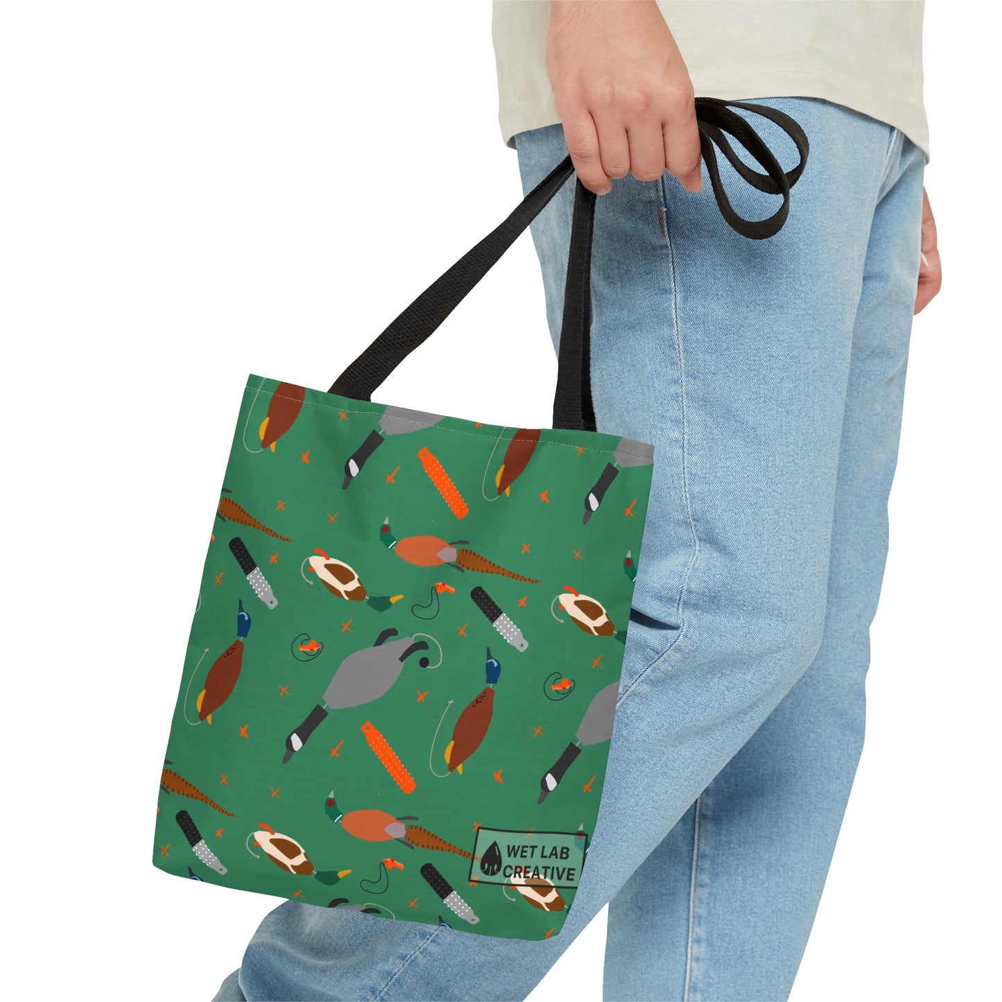 Retriever Training Dog Pattern Tote Bag in Black Lavender or Green