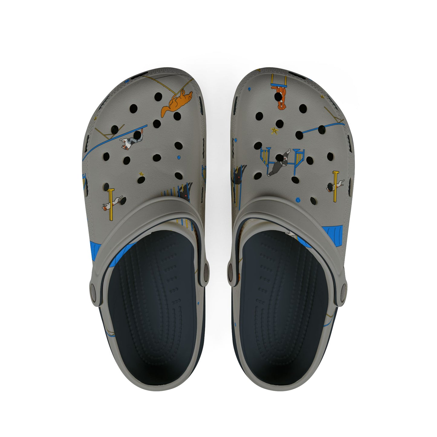 Agility Dog Pattern | EVA Foam Clogs Crocs Shoes in Gray White Black Teal and Pink
