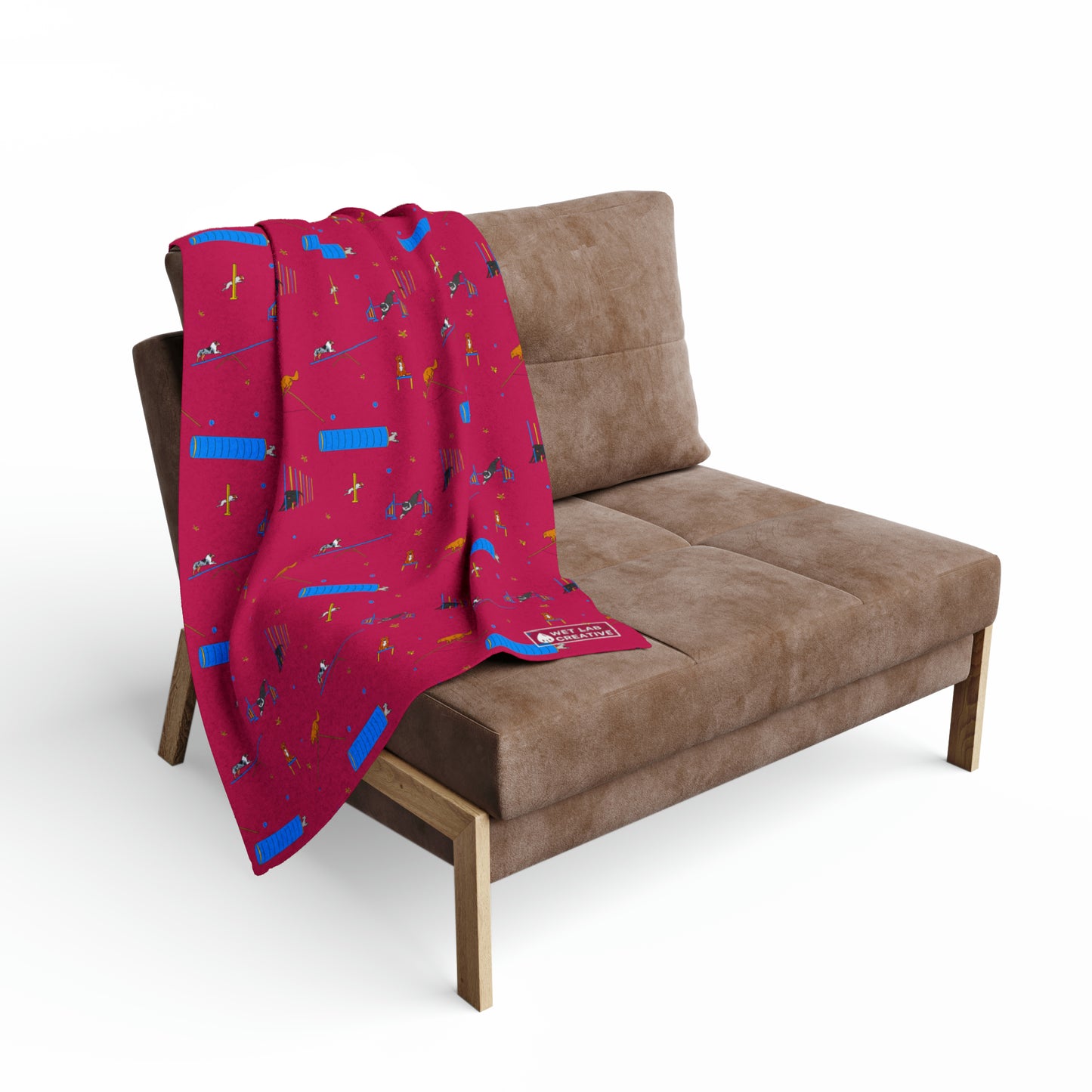Agility Arctic Fleece Blanket in Pink Black White Gray and Teal