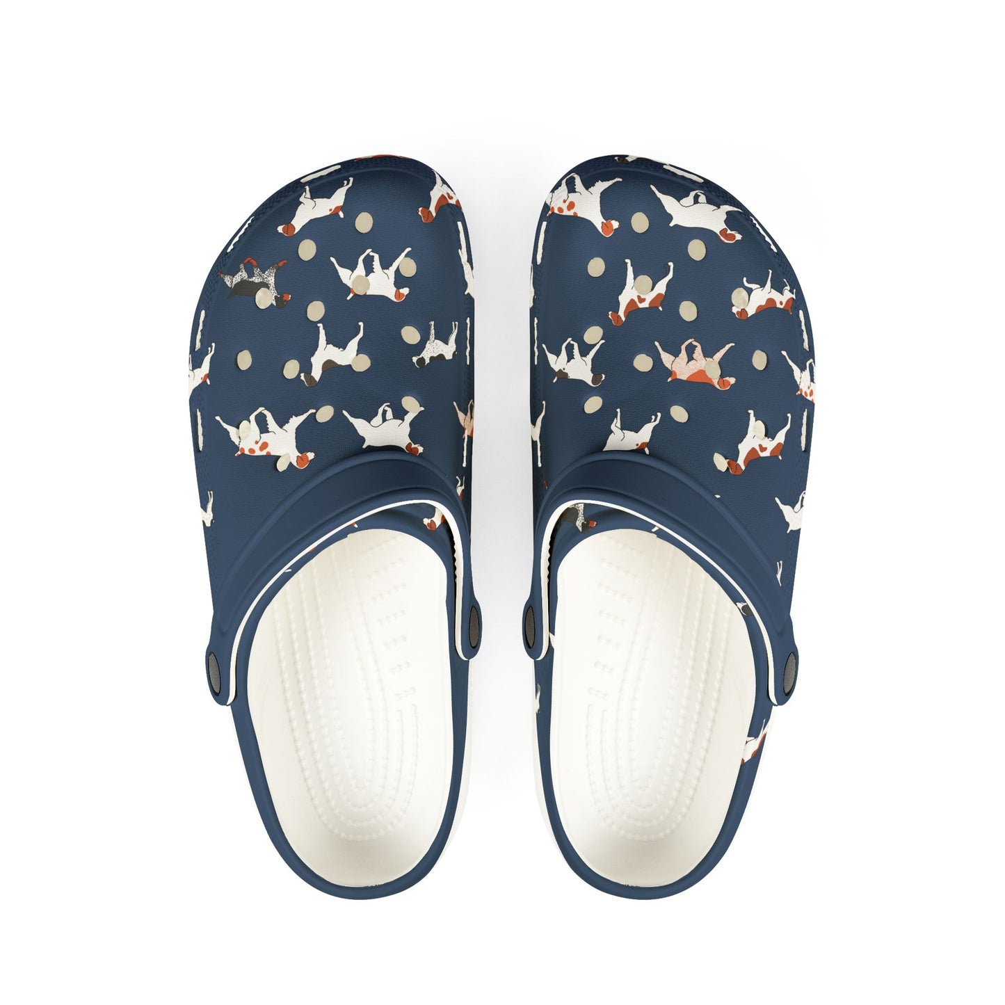 Brittany Breed | EVA Foam Clogs Crocs Shoes in Navy Pink Gray and White