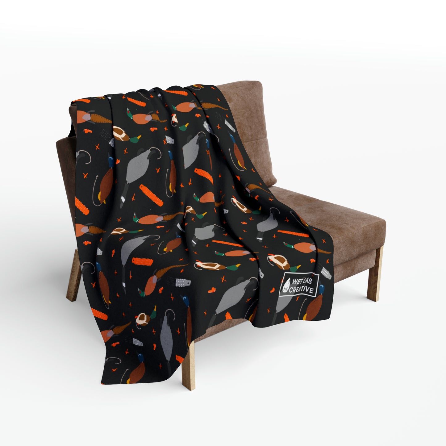 Retriever Training Arctic Fleece Blanket in Black Teal Lavender and Teal