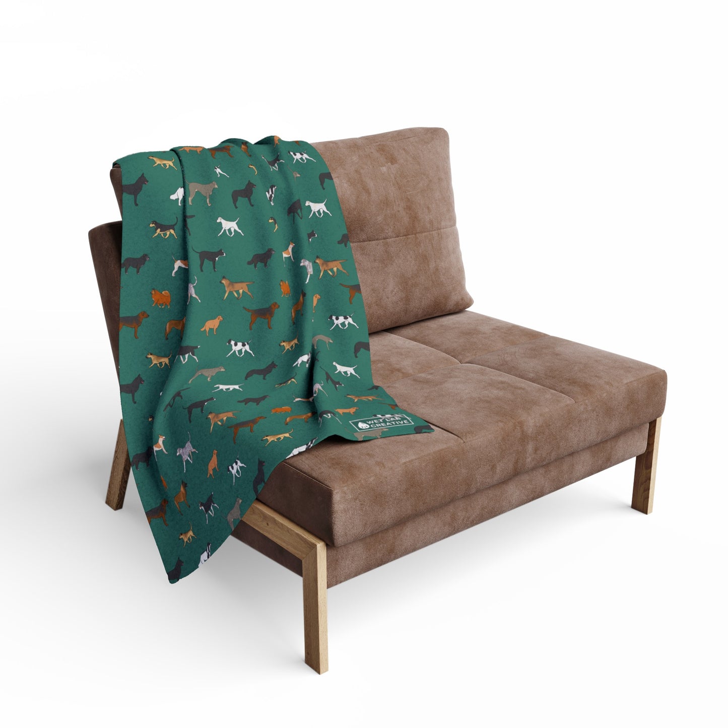Rescue Arctic Fleece Blanket in Teal Gray Purple and Dusky Blue