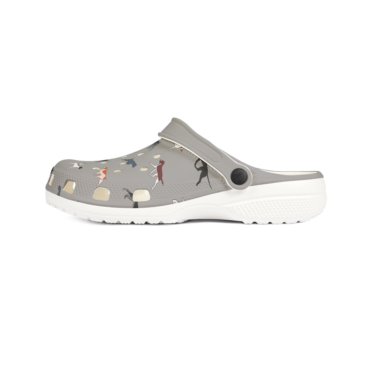 Pointing Breeds | EVA Foam Clogs Crocs Shoes in Navy Grey Teal and White