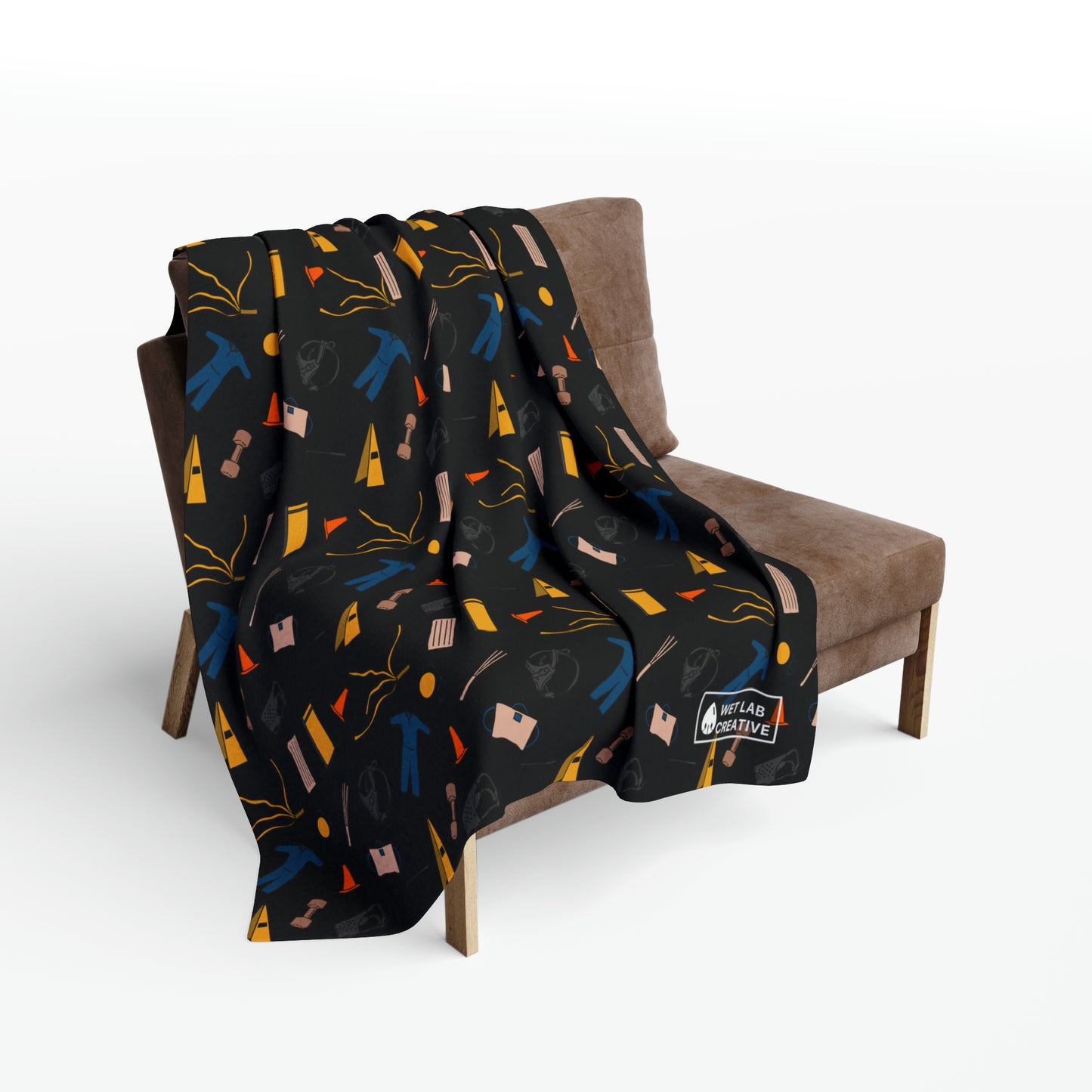 Bitework Arctic Fleece Blanket in Black Gray Pink and Teal