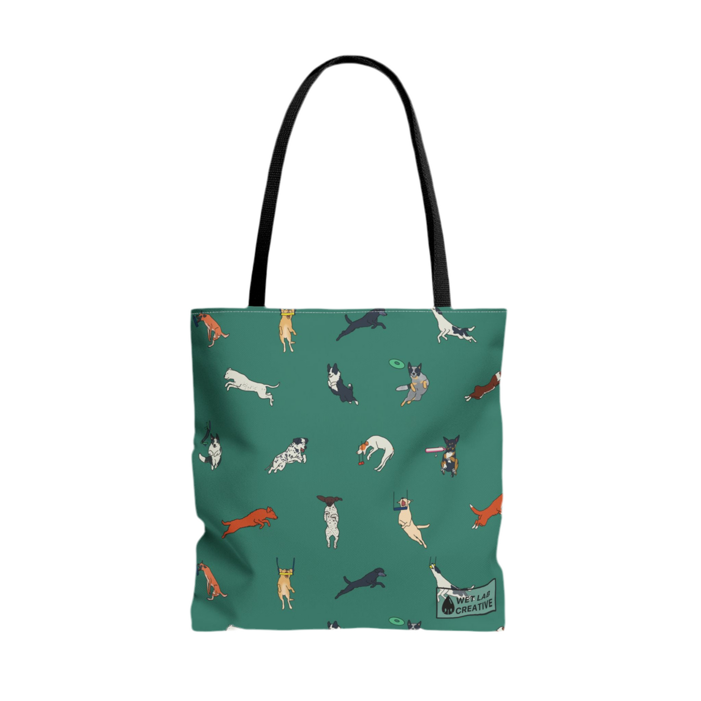 Dock Diving Tote Bag in Teal Navy Lavender Gray and Dusky Blue