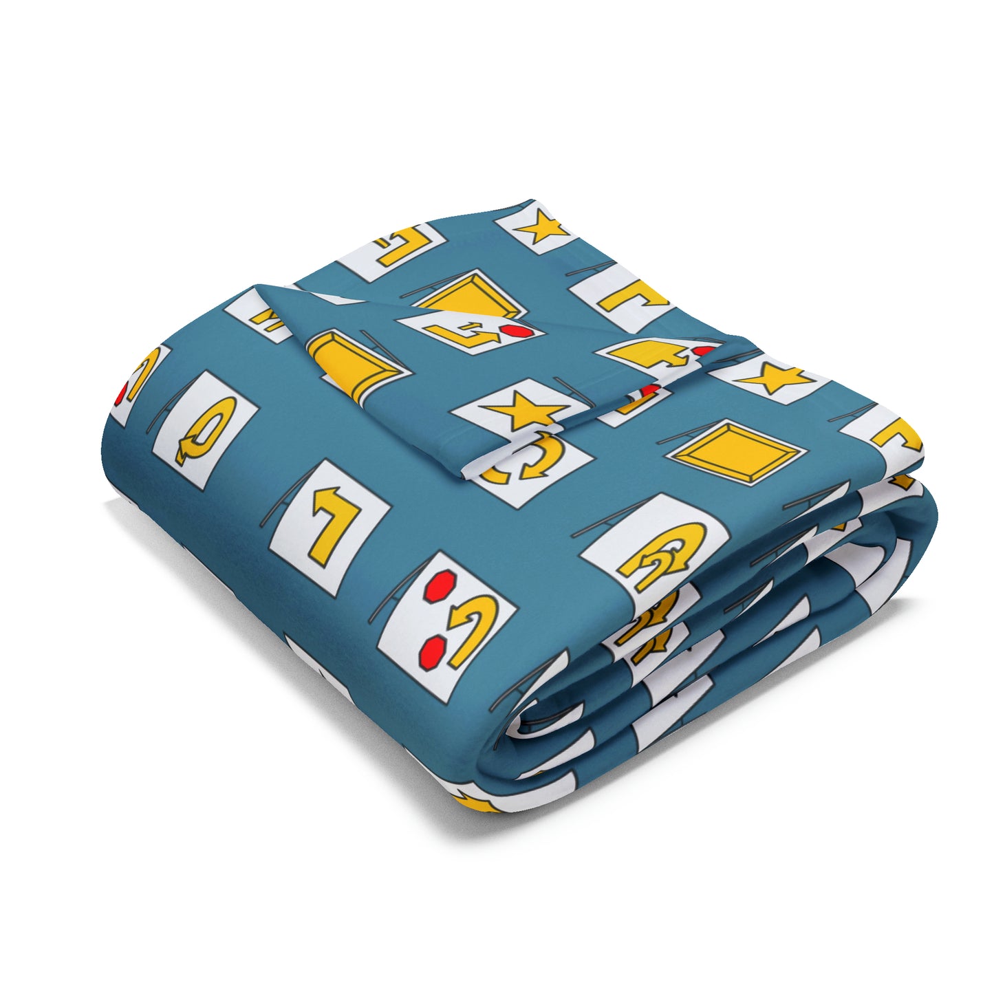 Rally Obedience Arctic Fleece Blanket in Black Purple Teal and Dusky Blue