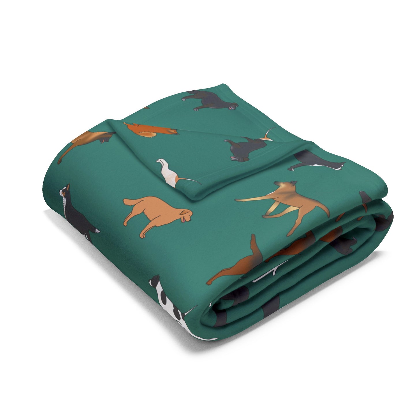 Rescue Arctic Fleece Blanket in Teal Gray Purple and Dusky Blue