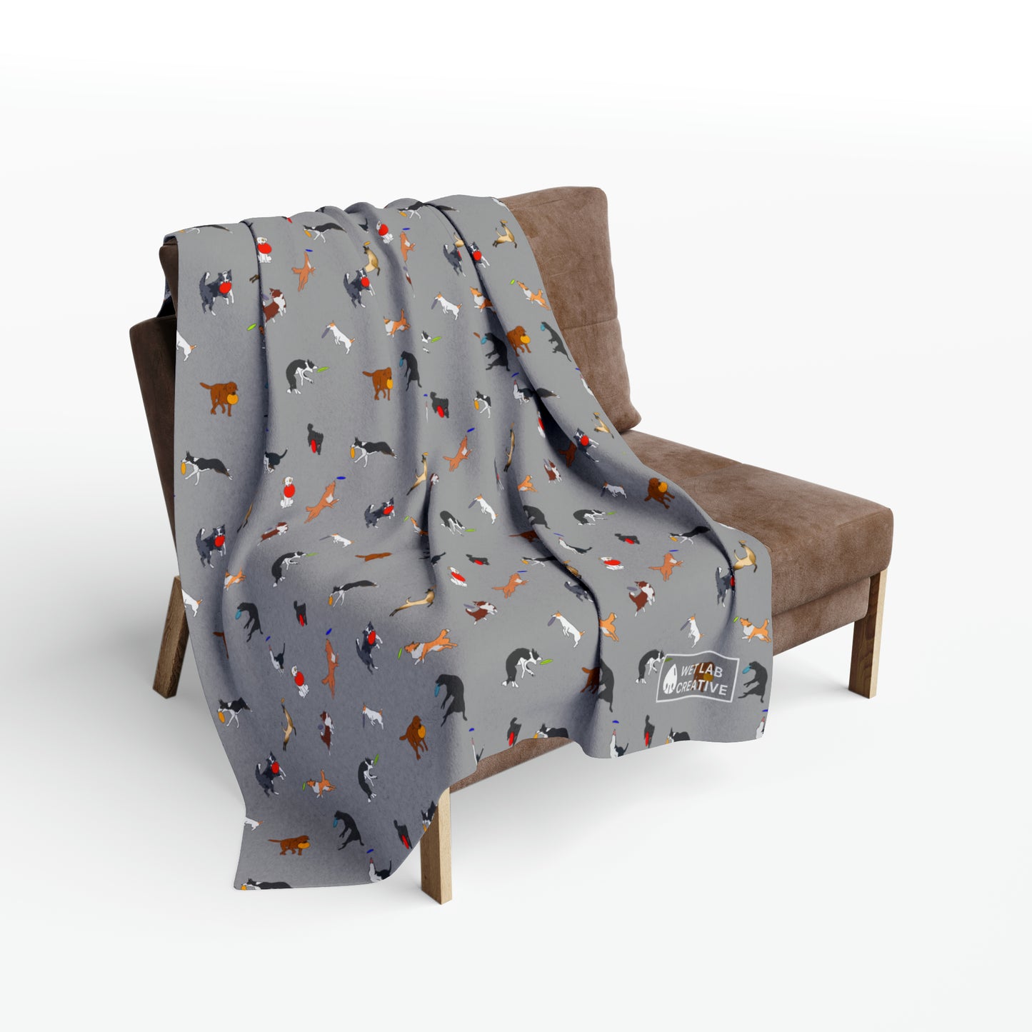 Disc Frisbee Arctic Fleece Blanket in Gray