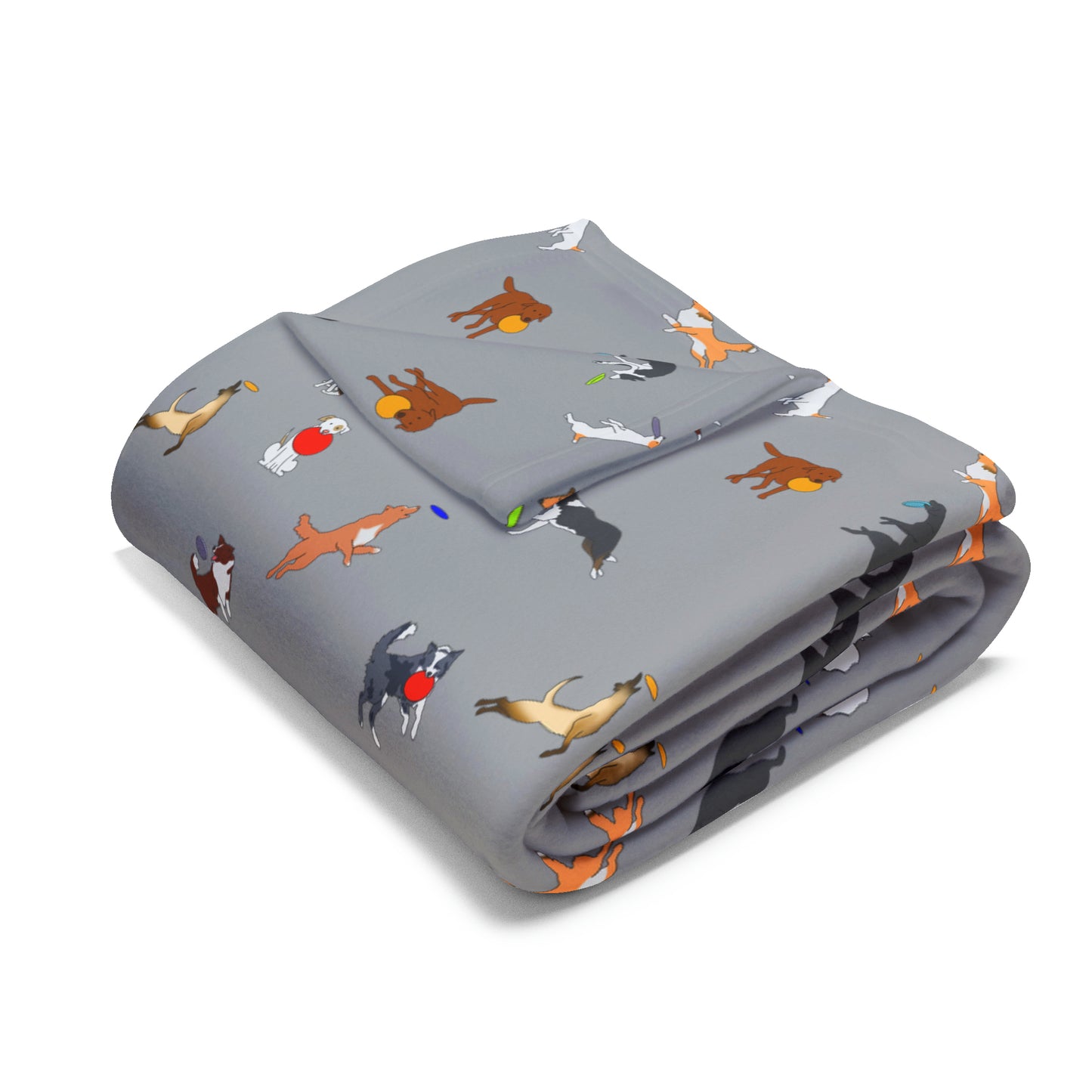 Disc Frisbee Arctic Fleece Blanket in Gray