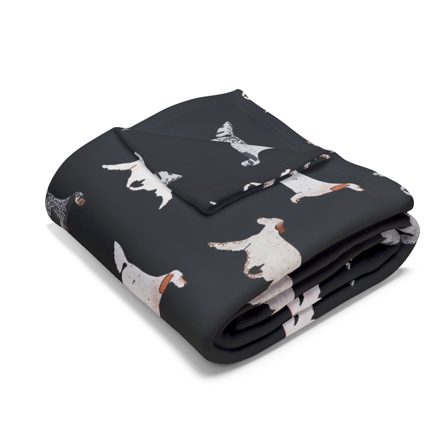 English Setter Arctic Fleece Blanket in Black Lavender Teal and Navy