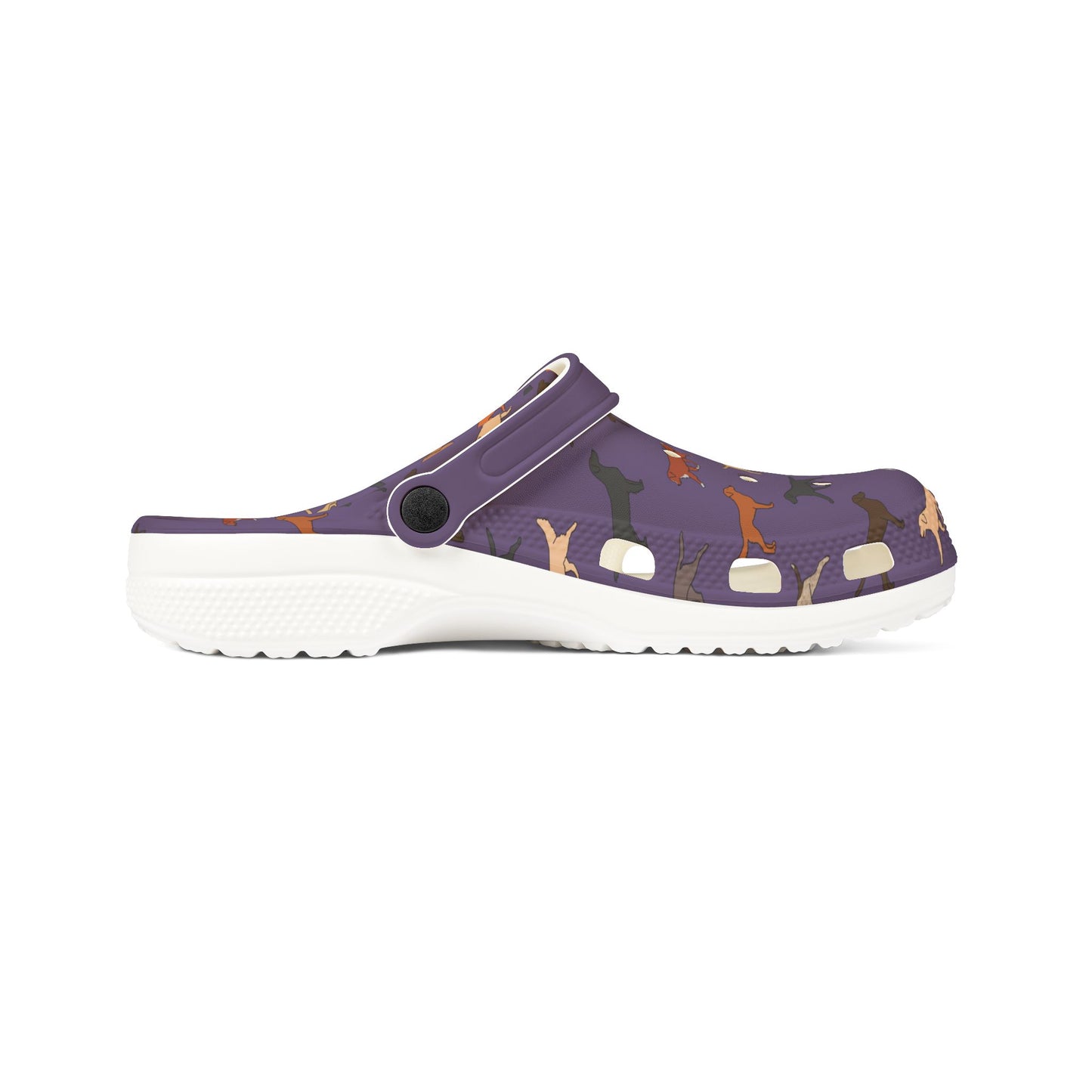 Retrieving Breeds | EVA Foam Clogs Crocs Shoes in Purple Teal White and Black
