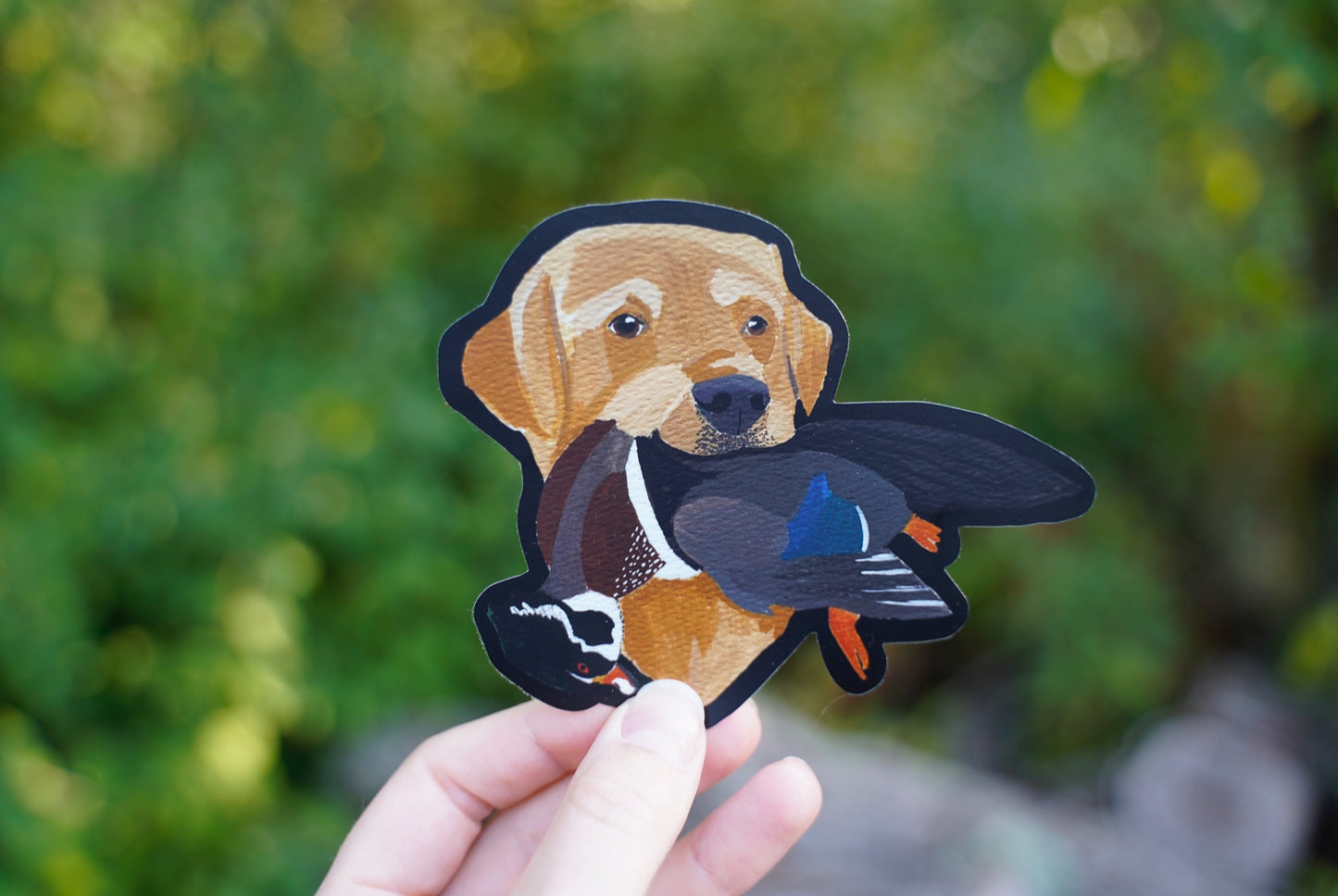 Labrador Retriever Dog Wood Duck Hunting Lab 4" Sticker Decal
