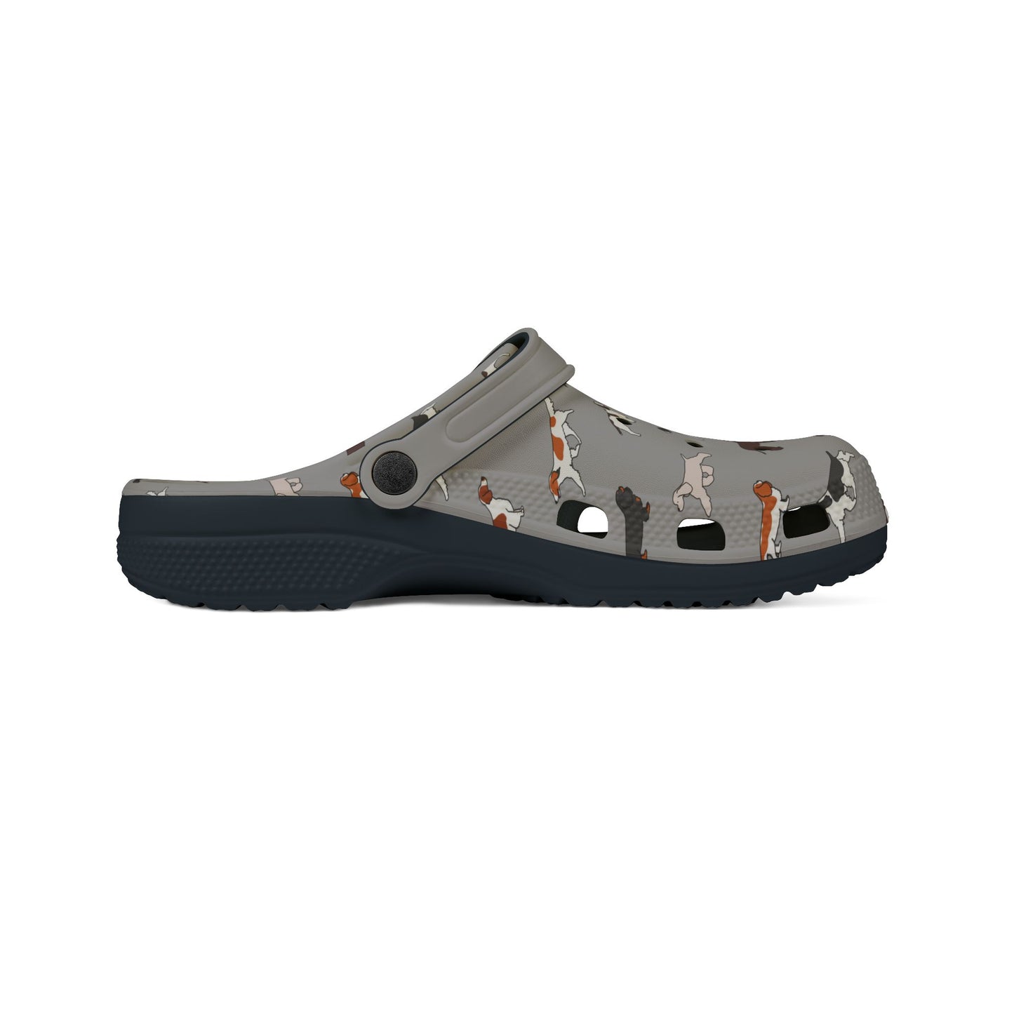 Spaniel Breeds | EVA Foam Clogs Crocs Shoes in Gray Pink White and Dusky Blue