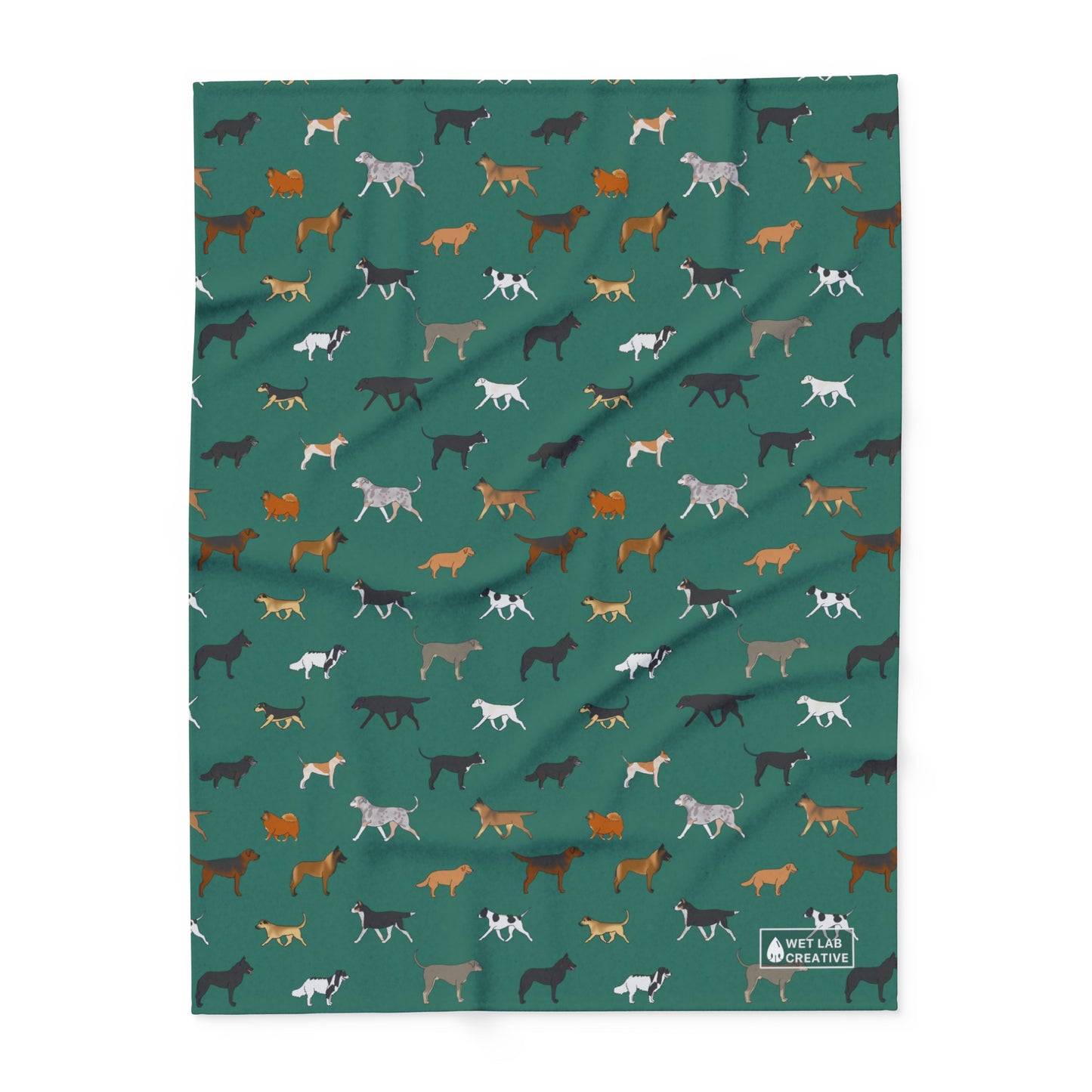 Rescue Arctic Fleece Blanket in Teal Gray Purple and Dusky Blue