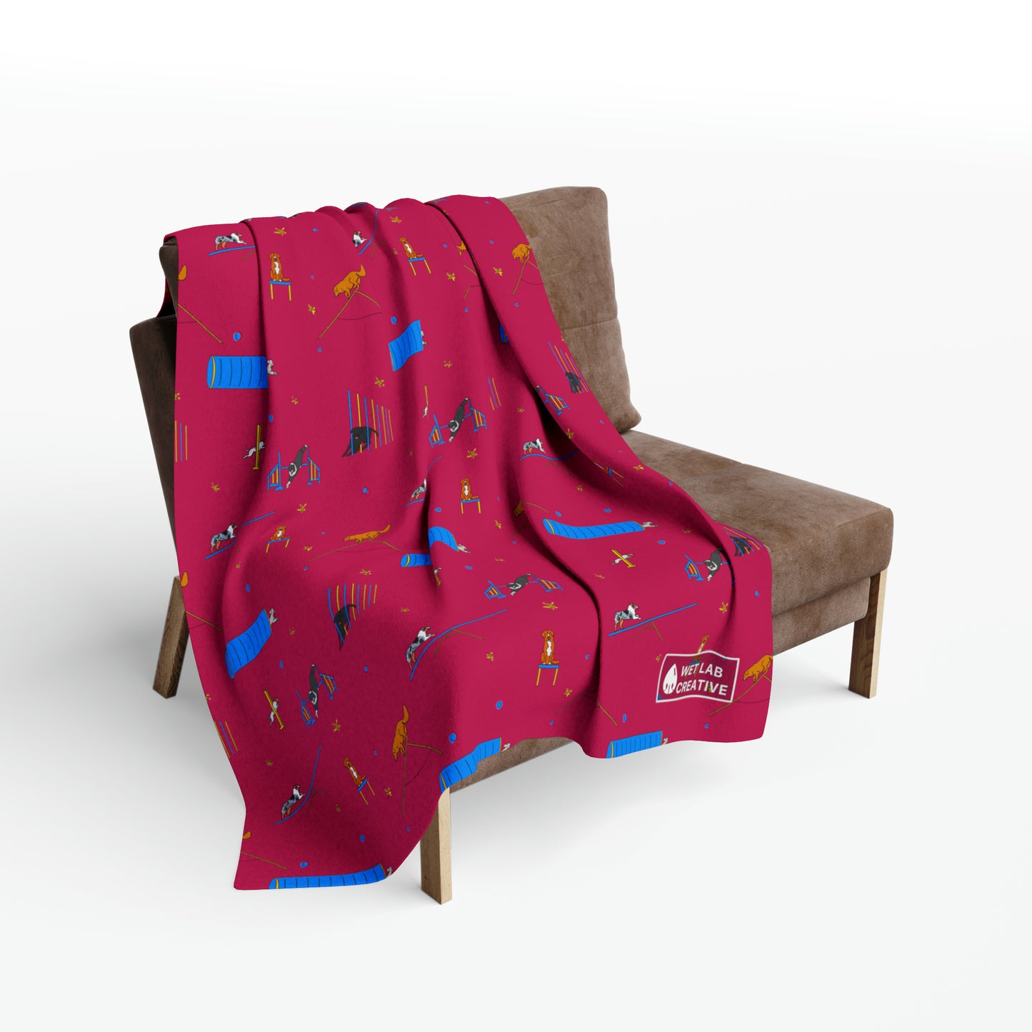 Agility Arctic Fleece Blanket in Pink Black White Gray and Teal