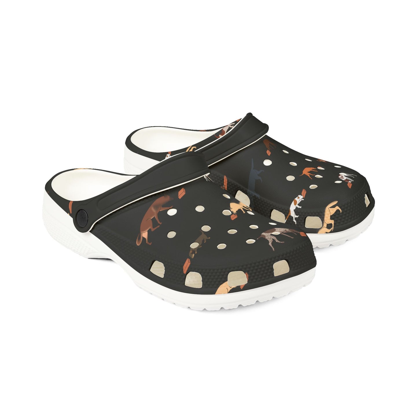 Scent Work Pattern | EVA Foam Clogs Crocs Shoes in Black Gray White and Lavender