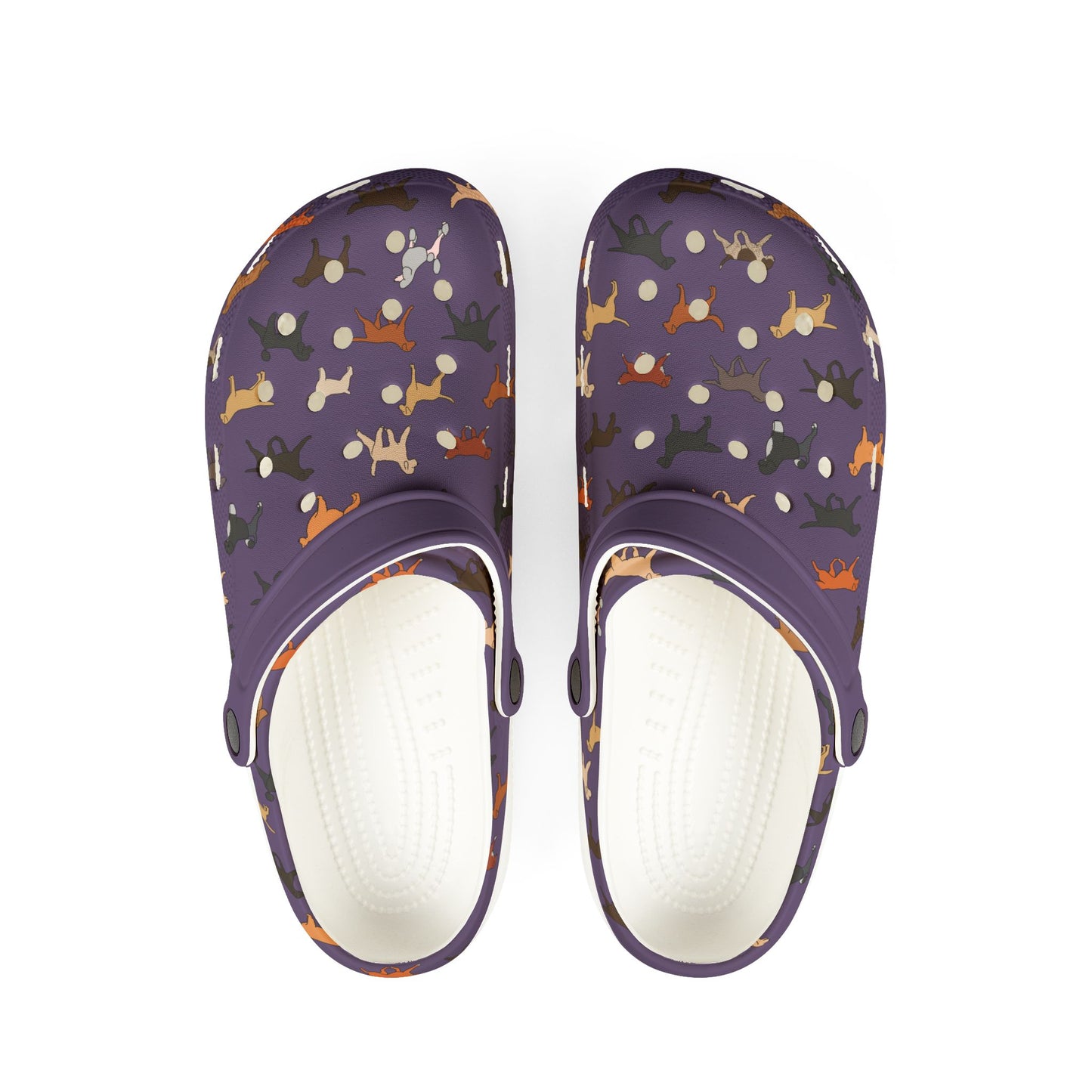Retrieving Breeds | EVA Foam Clogs Crocs Shoes in Purple Teal White and Black