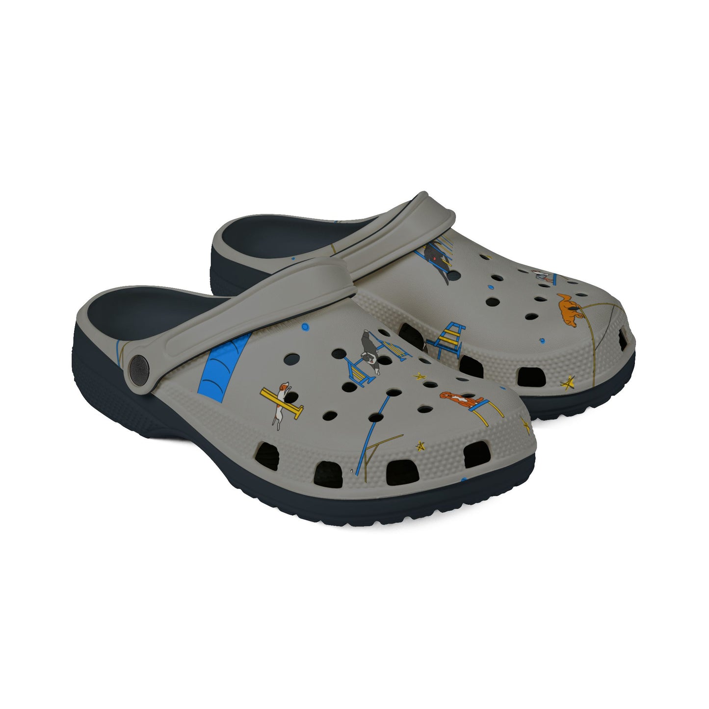 Agility Dog Pattern | EVA Foam Clogs Crocs Shoes in Gray White Black Teal and Pink