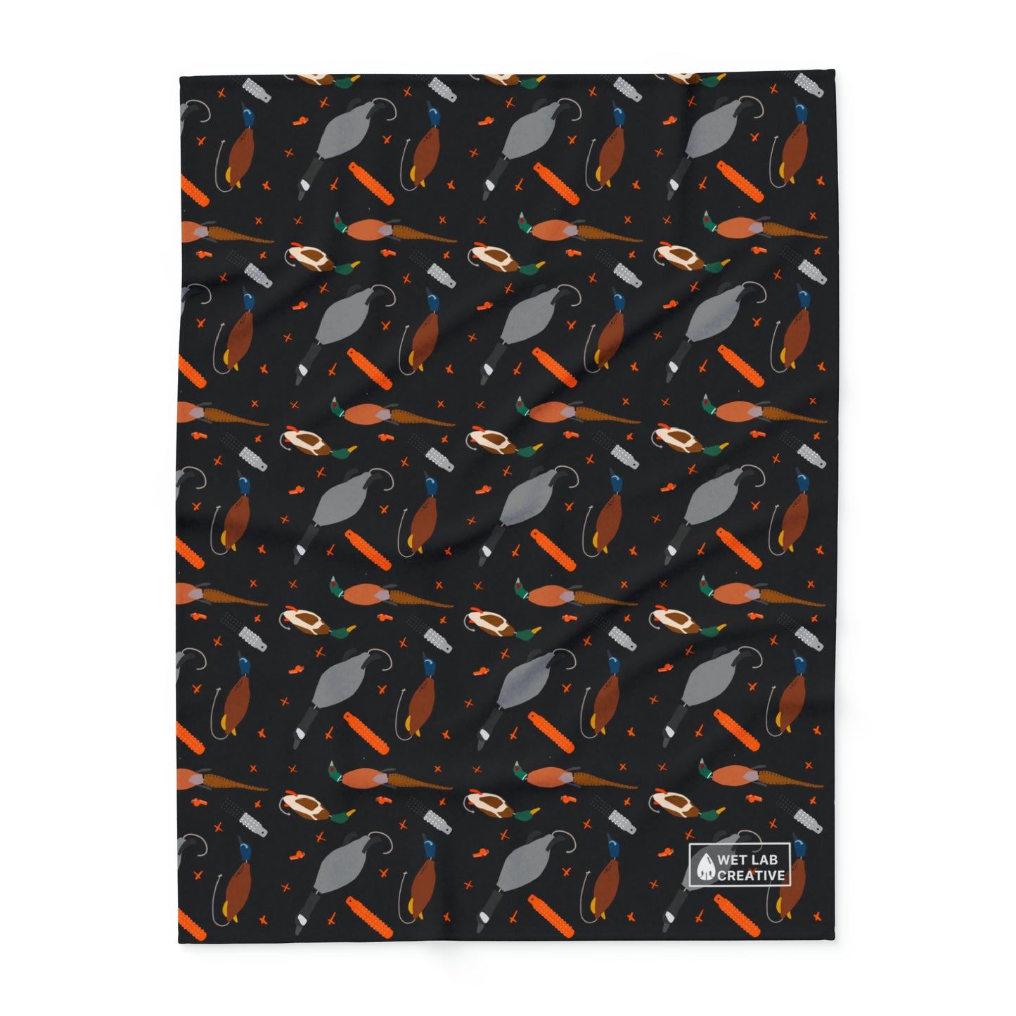 Retriever Training Arctic Fleece Blanket in Black Teal Lavender and Teal