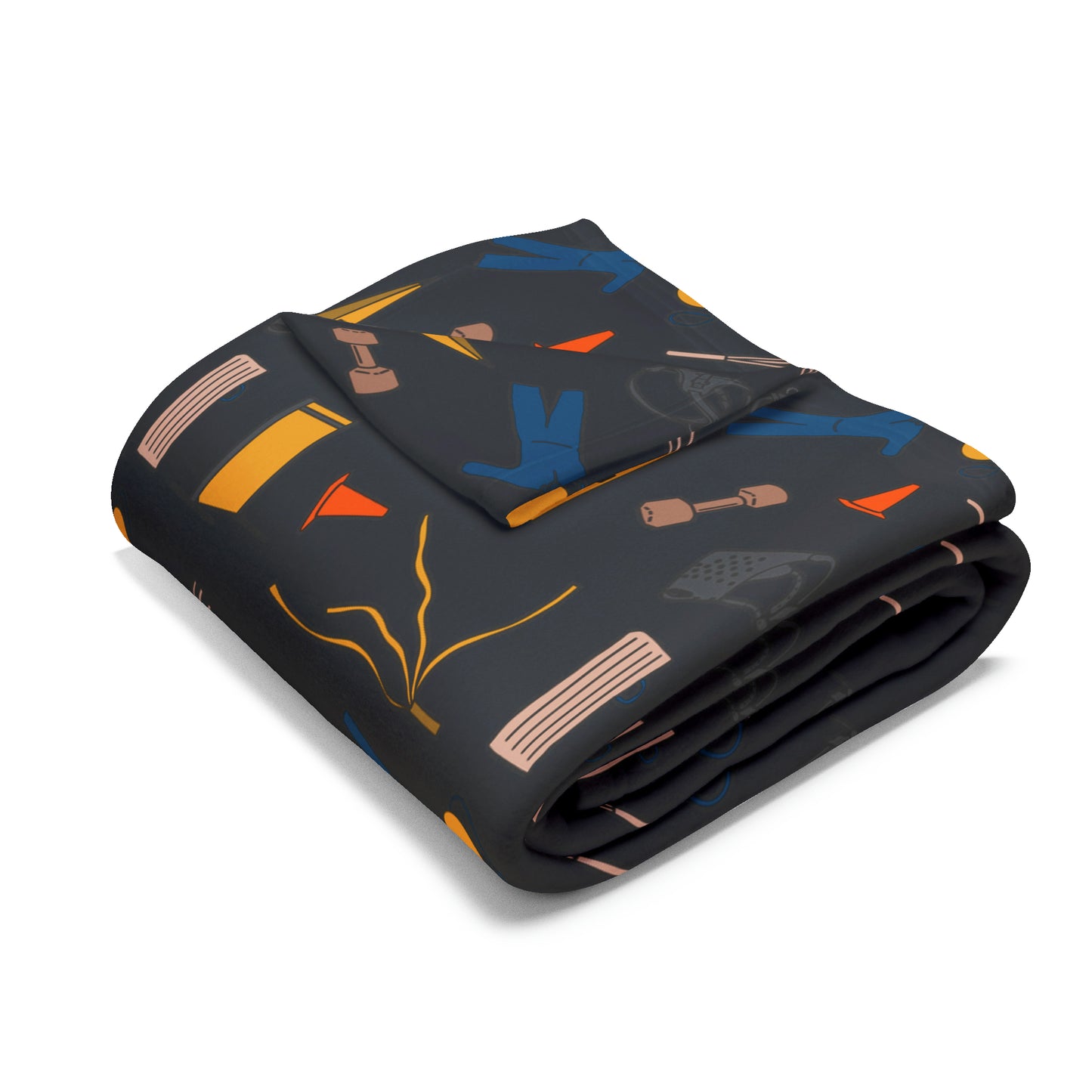 Bitework Arctic Fleece Blanket in Black Gray Pink and Teal