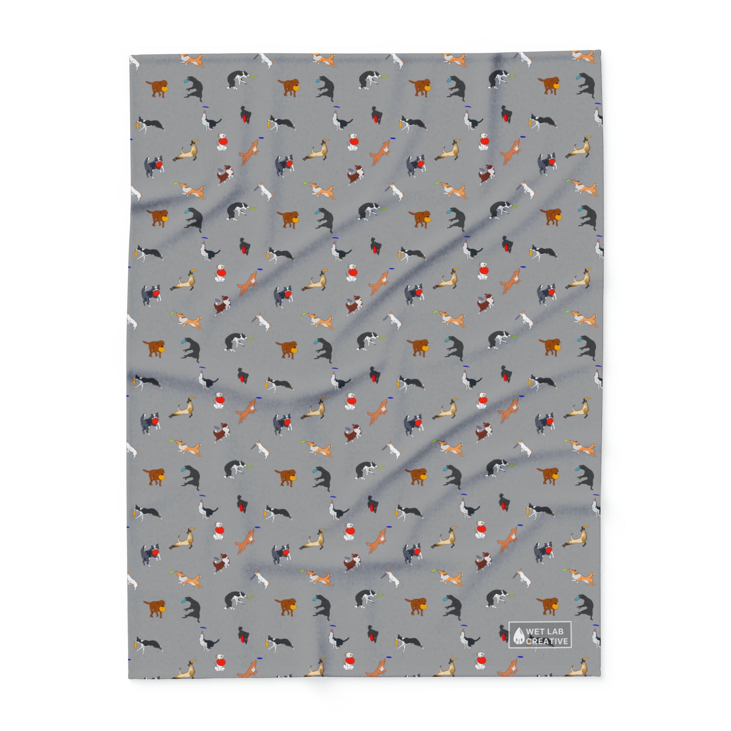 Disc Frisbee Arctic Fleece Blanket in Gray