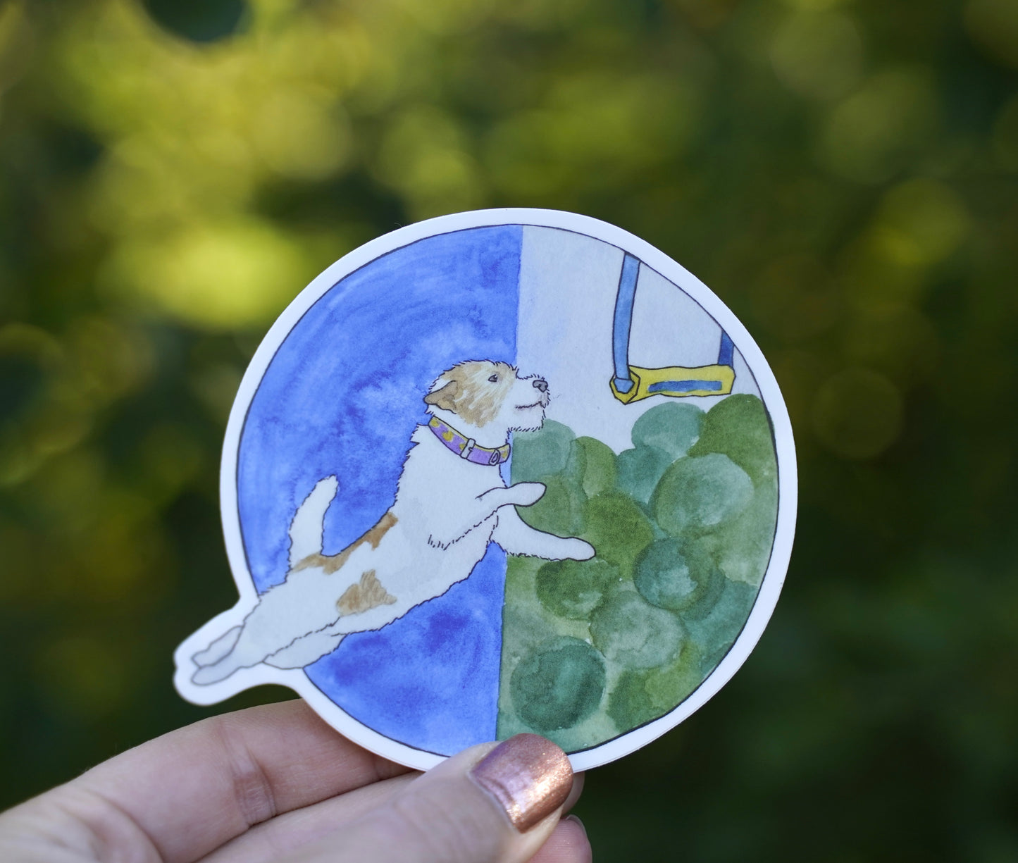 Jack Russell Terrier Dock Diving Retrieving Dog 4" Die Cut Vinyl Sticker Decal: Durable Matte-Finish