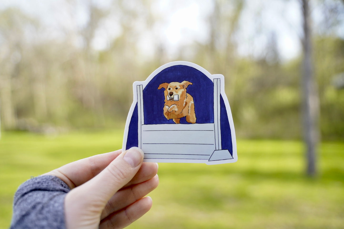 Golden Retriever Obedience Retrieving 4" Die Cut Vinyl Sticker Decal: Durable Matte-Finish