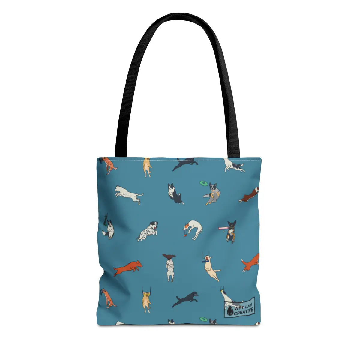 Dock Diving Tote Bag in Teal Navy Lavender Gray and Dusky Blue