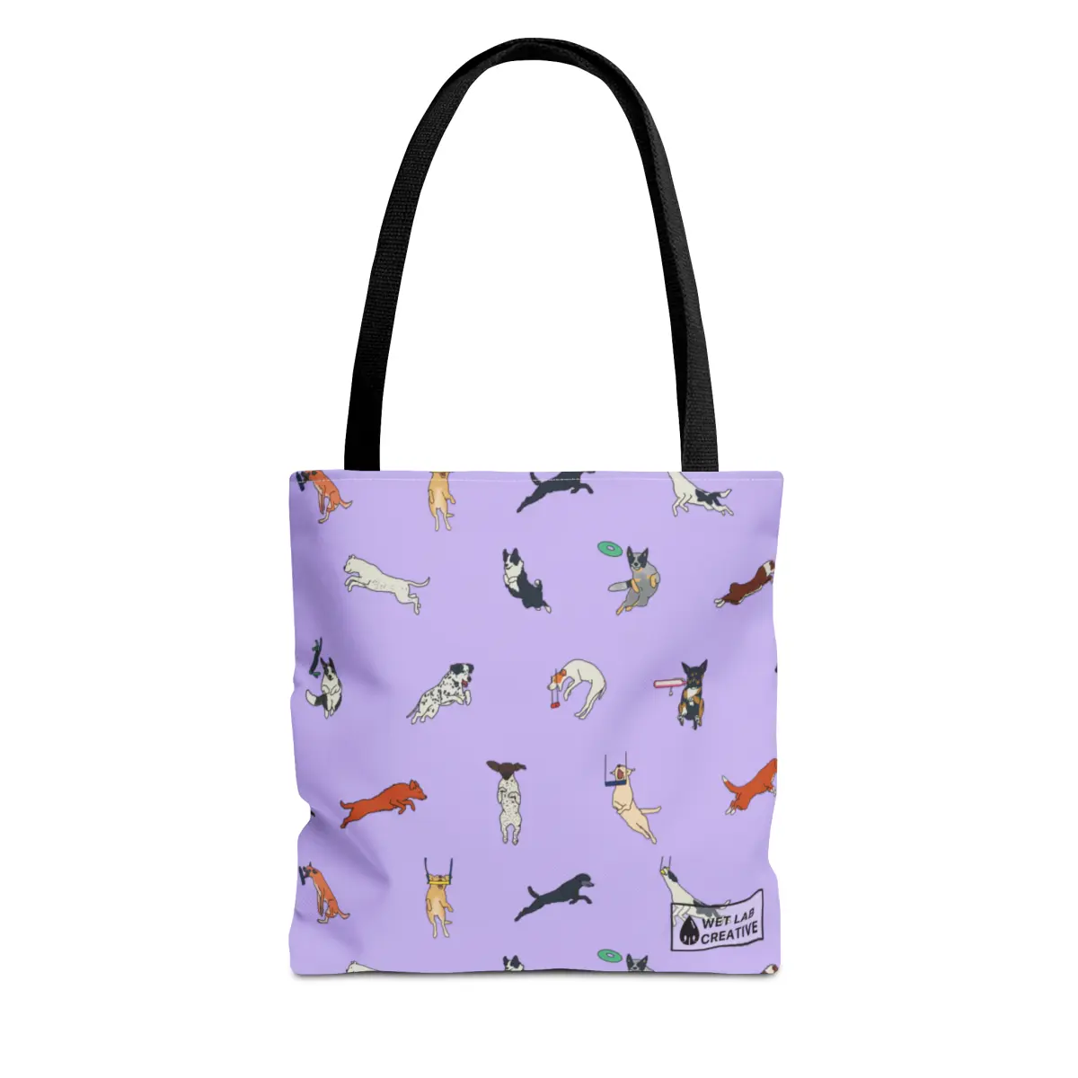 Dock Diving Tote Bag in Teal Navy Lavender Gray and Dusky Blue