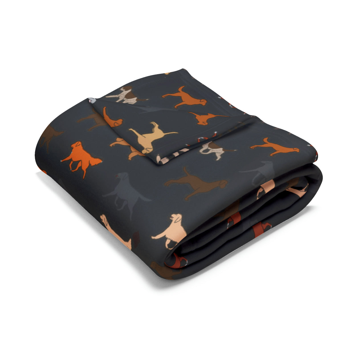 Retriever Breed Arctic Fleece Blanket in White Purple Teal and Black