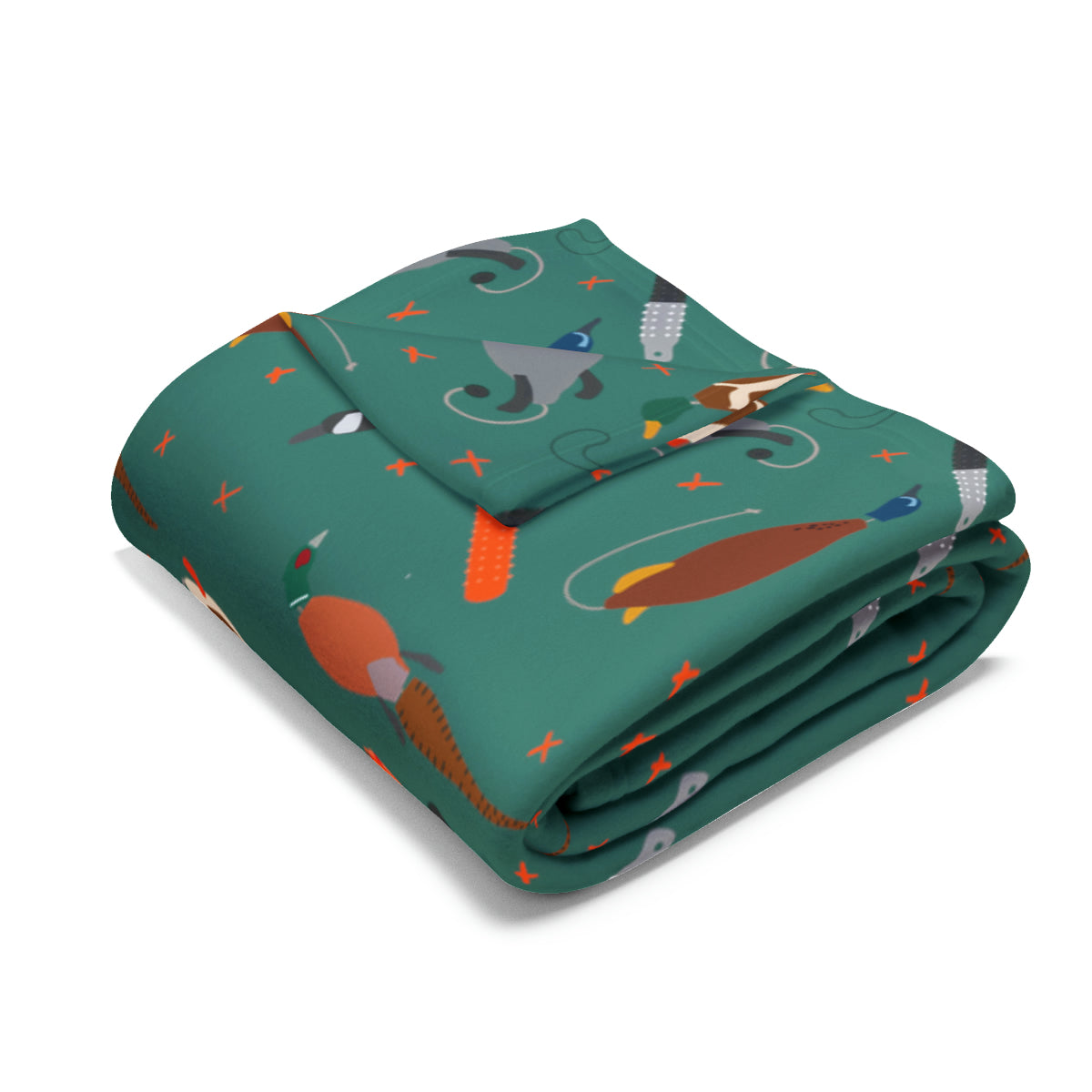 Retriever Training Arctic Fleece Blanket in Black Teal Lavender and Teal