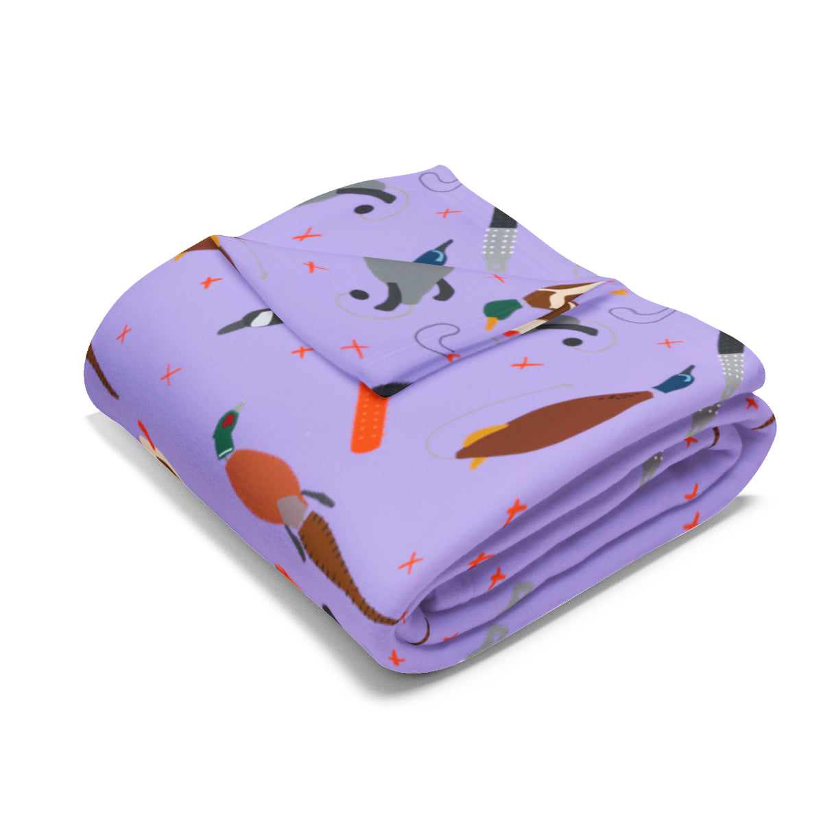 Retriever Training Arctic Fleece Blanket in Black Teal Lavender and Teal
