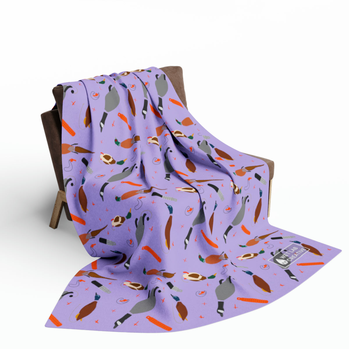 Retriever Training Arctic Fleece Blanket in Black Teal Lavender and Teal