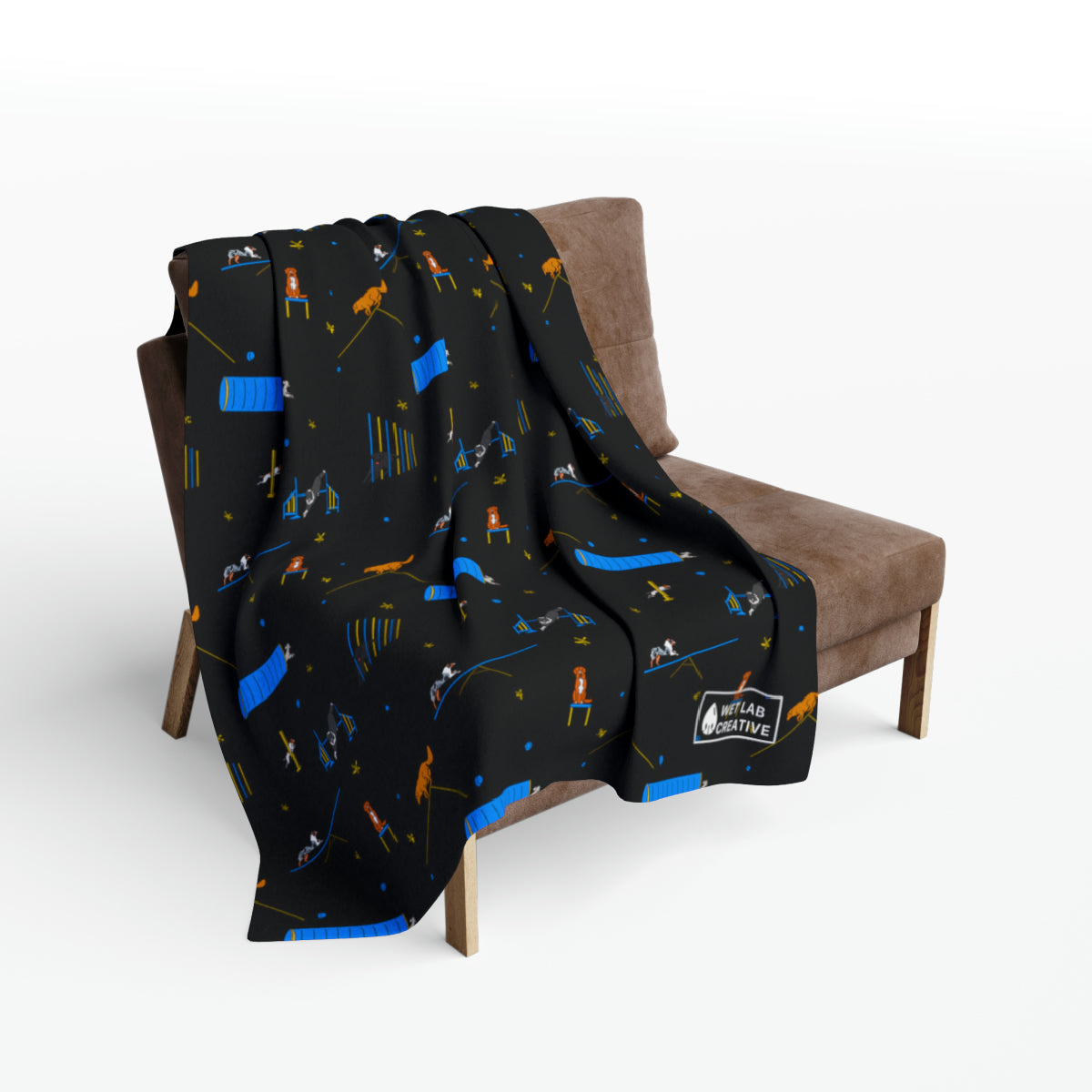 Agility Arctic Fleece Blanket in Pink Black White Gray and Teal