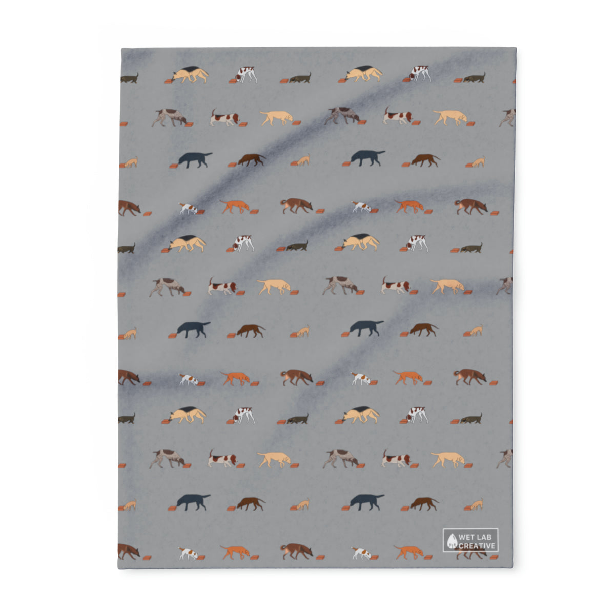 Scent Work Arctic Fleece Blanket in Lavender Black Gray and Dusky Blue
