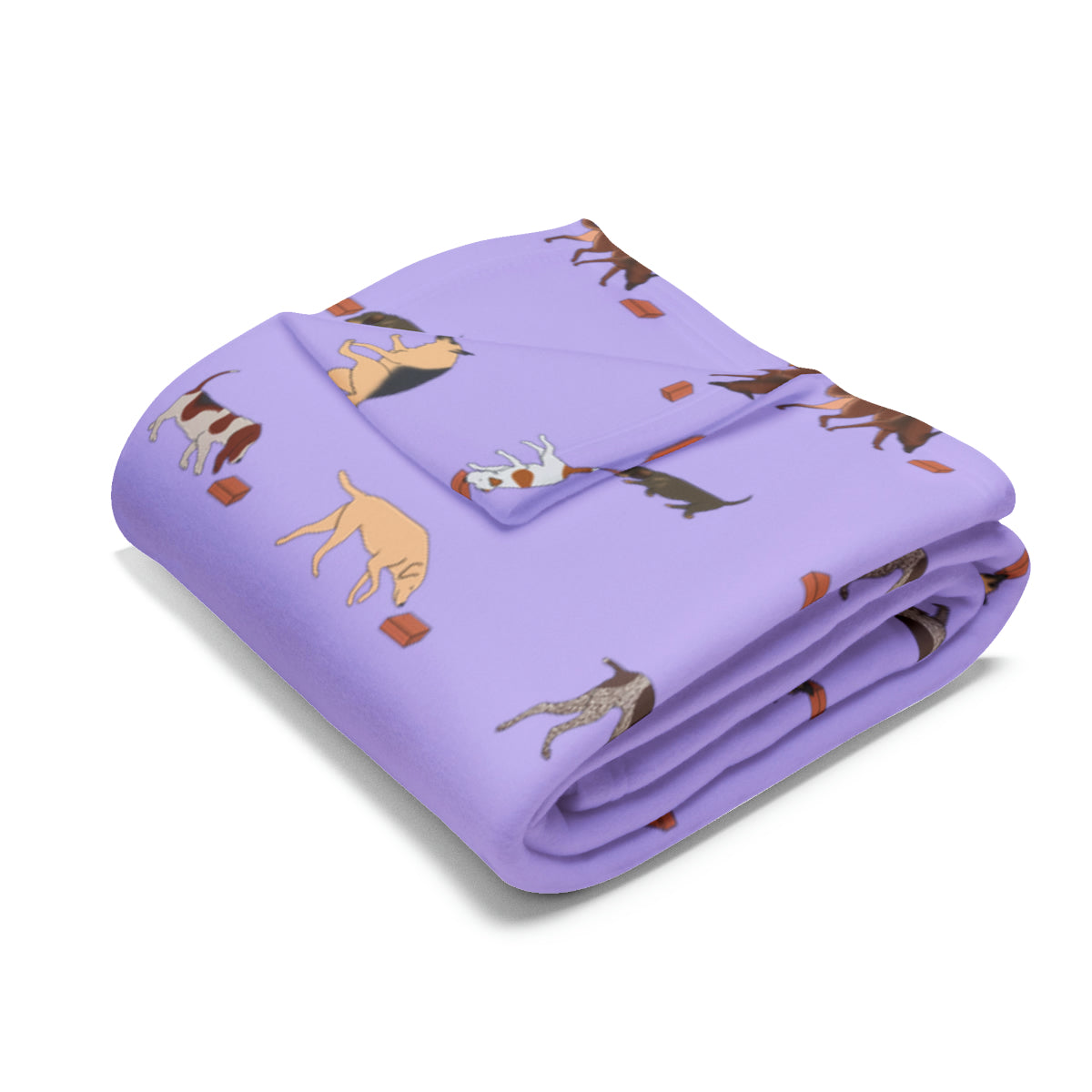 Scent Work Arctic Fleece Blanket in Lavender Black Gray and Dusky Blue