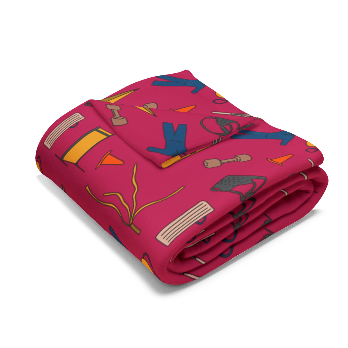 Bitework Arctic Fleece Blanket in Black Gray Pink and Teal