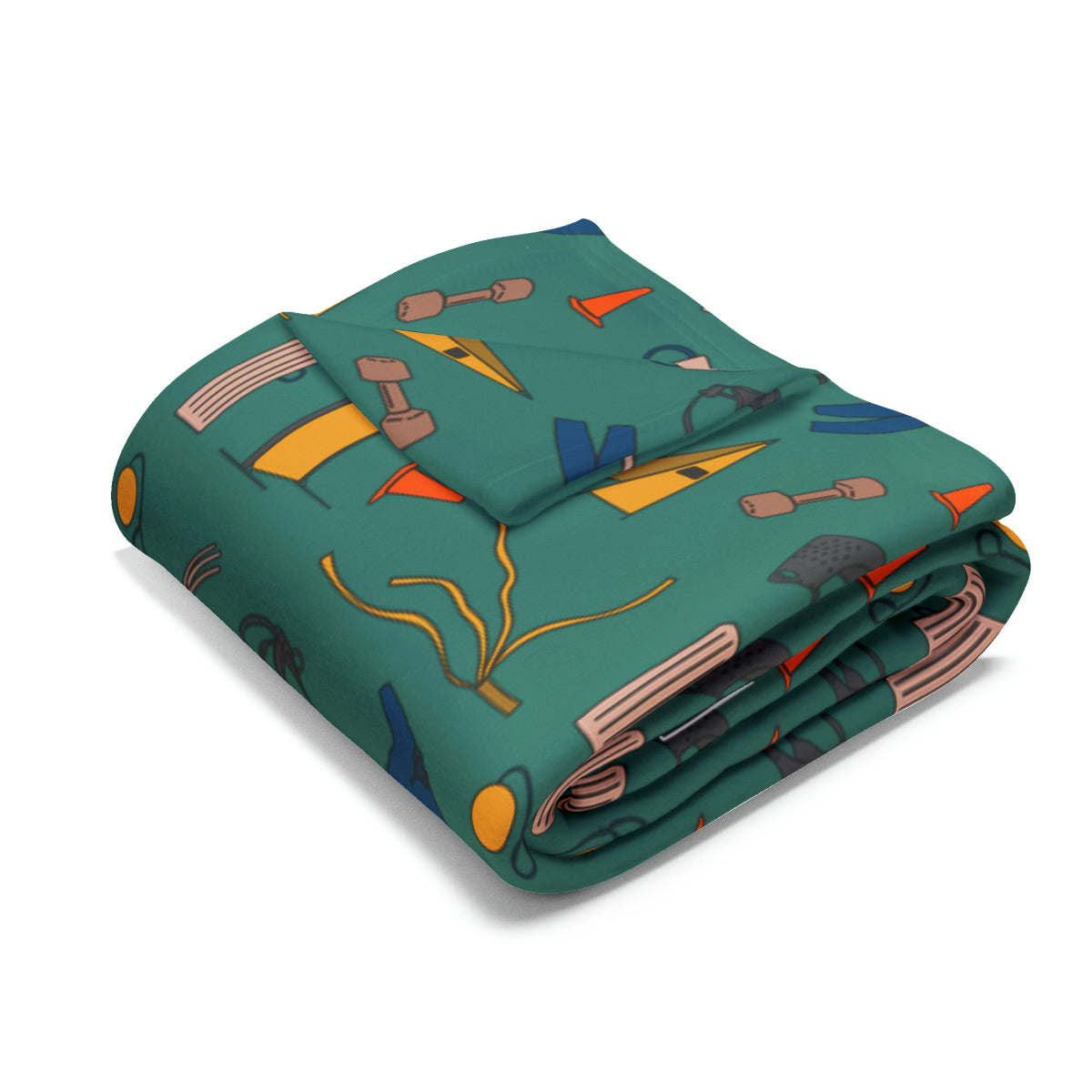 Bitework Arctic Fleece Blanket in Black Gray Pink and Teal
