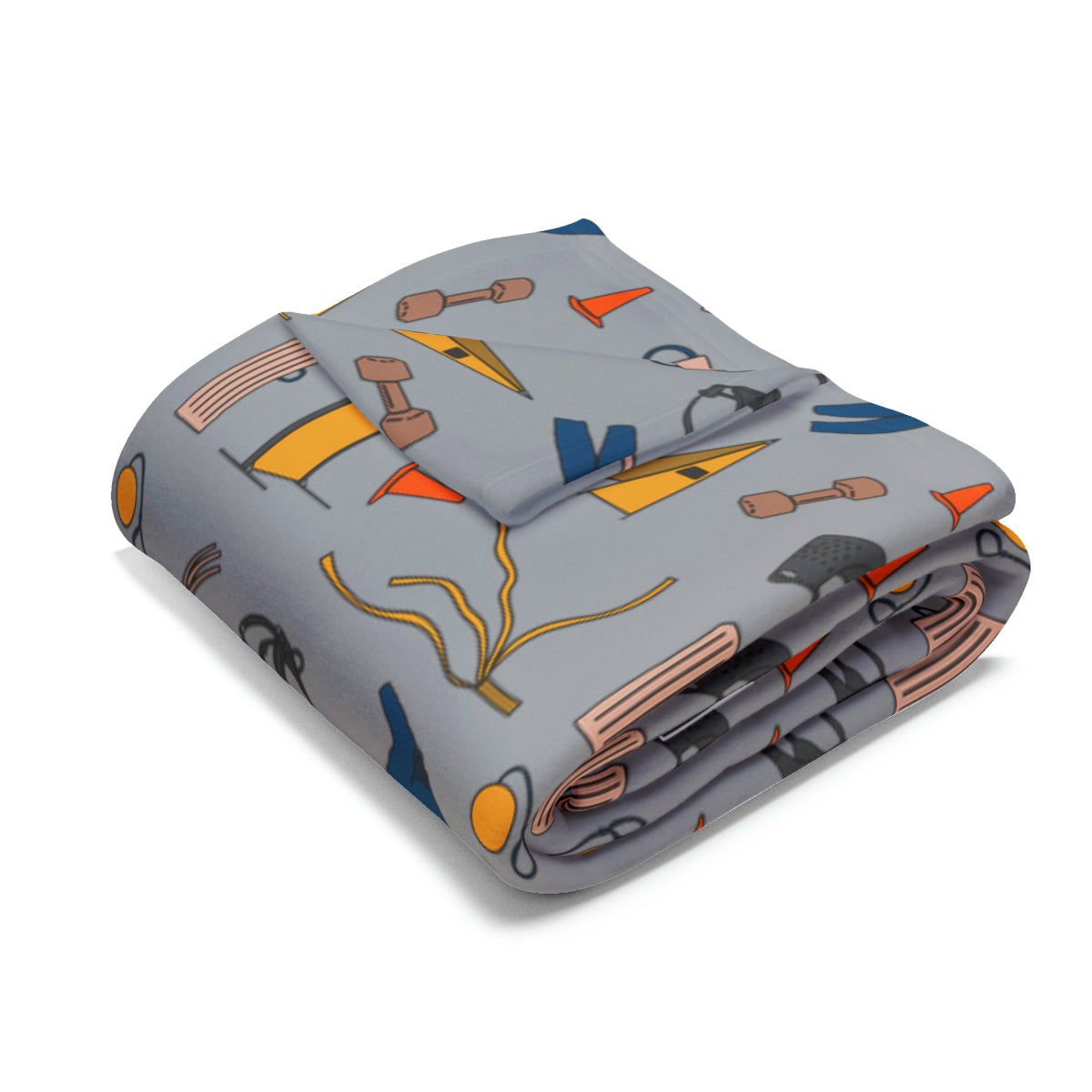 Bitework Arctic Fleece Blanket in Black Gray Pink and Teal