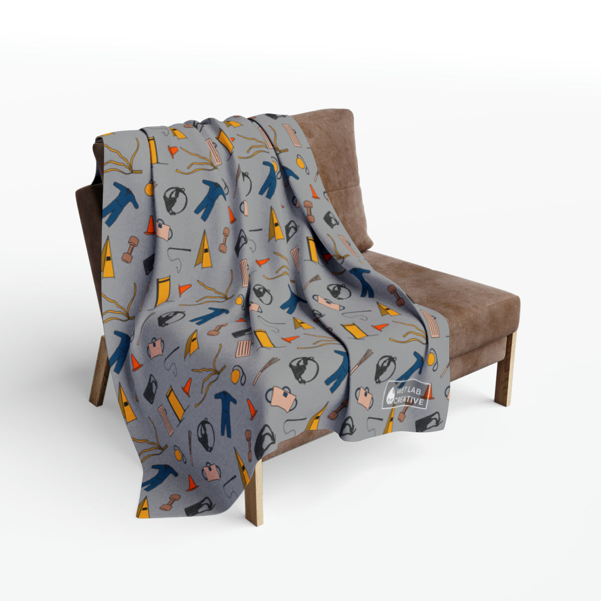 Bitework Arctic Fleece Blanket in Black Gray Pink and Teal