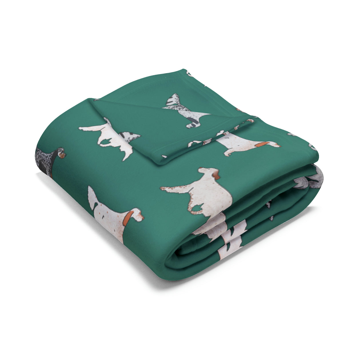 English Setter Arctic Fleece Blanket in Black Lavender Teal and Navy