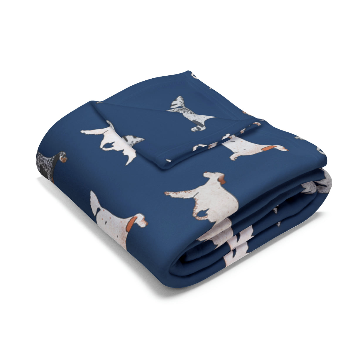 English Setter Arctic Fleece Blanket in Black Lavender Teal and Navy