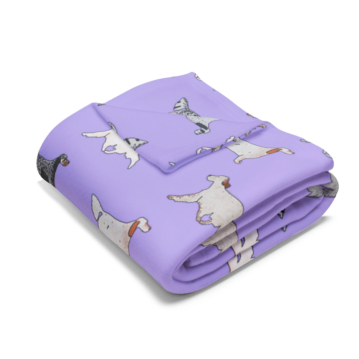 English Setter Arctic Fleece Blanket in Black Lavender Teal and Navy