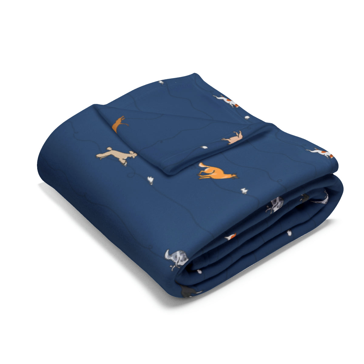 FastCat Lure Coursing Arctic Fleece Blanket in Lavender Teal Navy and Gray