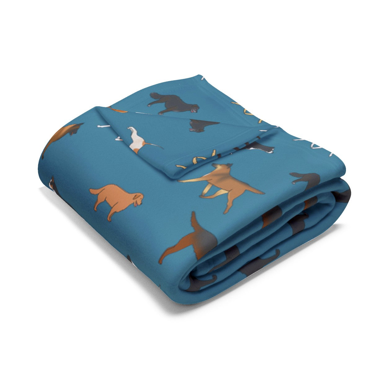 Rescue Arctic Fleece Blanket in Teal Gray Purple and Dusky Blue