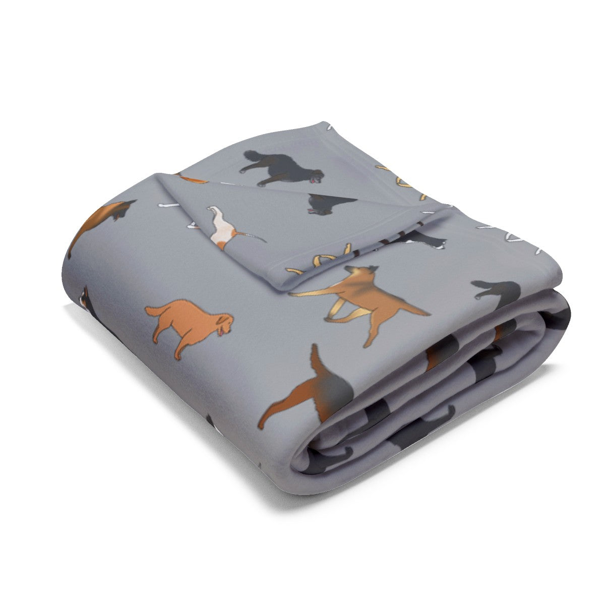 Rescue Arctic Fleece Blanket in Teal Gray Purple and Dusky Blue