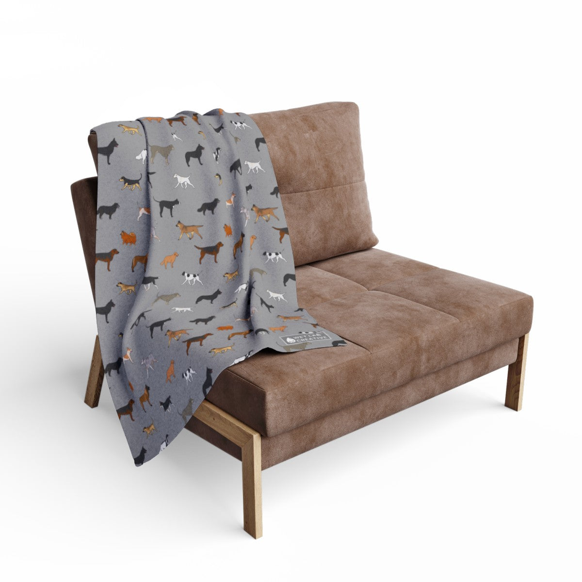 Rescue Arctic Fleece Blanket in Teal Gray Purple and Dusky Blue